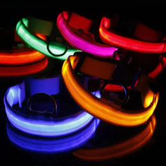 LED Adjustable Dog Collar Blinking Flashing Light Up Glow Pets Safety Waterproof Bargain Buzz