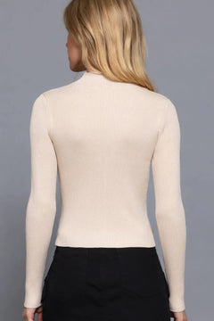 Long Sleeve 2 Way Open Zipper Sweater