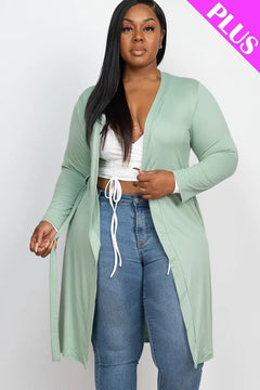 Long Sleeves Belted Cardigan ccwholesaleclothing