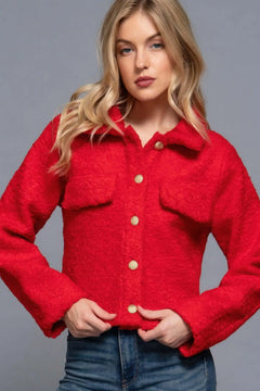 Long Slv Teddy Fleece Short Jacket Bargain Buzz