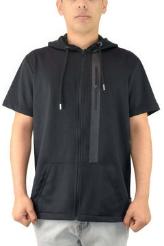 Men's Casual Short Sleeve Zip-up Hoodie Tops Bargain Buzz