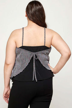 Metallic Stripe Handkerchief Plus Size Top Bargain Buzz