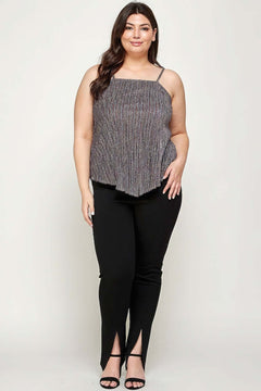 Metallic Stripe Handkerchief Plus Size Top Bargain Buzz