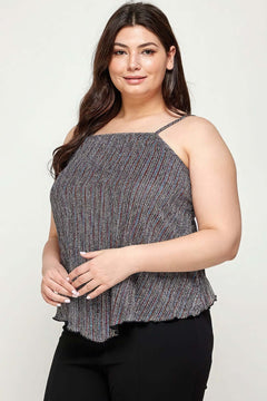 Metallic Stripe Handkerchief Plus Size Top Bargain Buzz