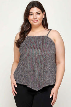 Metallic Stripe Handkerchief Plus Size Top Bargain Buzz