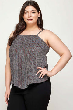 Metallic Stripe Handkerchief Plus Size Top Bargain Buzz