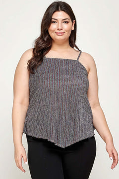 Metallic Stripe Handkerchief Plus Size Top Bargain Buzz