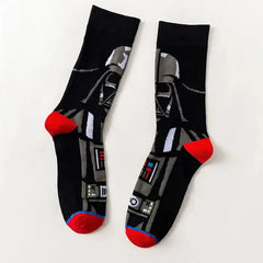 Movie Star Wars Men Socks Master Yoda Obi-Wan Kenobi Cosplay Socks Wookiee Jedi Knight Women Socks 1Pair Autumn Winter Stocking