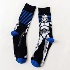 Movie Star Wars Men Socks Master Yoda Obi-Wan Kenobi Cosplay Socks Wookiee Jedi Knight Women Socks 1Pair Autumn Winter Stocking