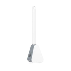 Sleek white silicone toilet brush with holder, featuring modern design for effective bathroom cleaning.