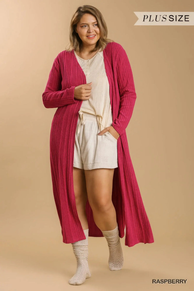 Open Front Long Body Cardigan ccwholesaleclothing