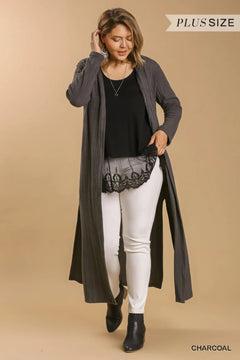 Open Front Long Body Cardigan ccwholesaleclothing