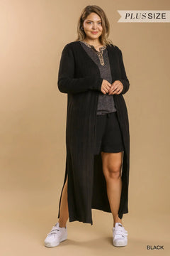 Open Front Long Body Cardigan ccwholesaleclothing