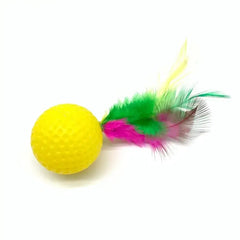 Plastic Golf Ball with Feather Cat Toy Bargain Buzz