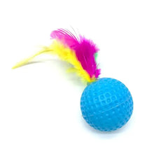 Plastic Golf Ball with Feather Cat Toy Bargain Buzz