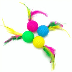 Plastic Golf Ball with Feather Cat Toy Bargain Buzz