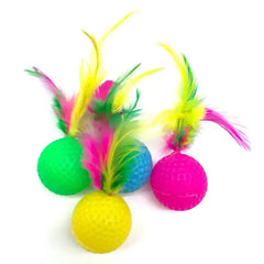 Plastic Golf Ball with Feather Cat Toy Bargain Buzz