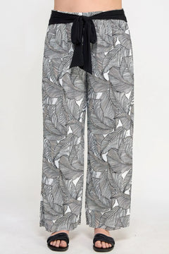 Plisse Palm Print Pants ccwholesaleclothing