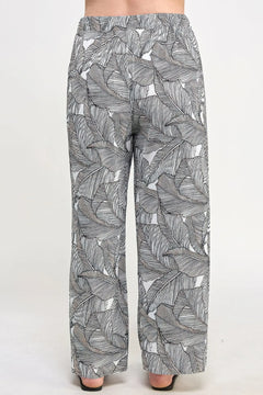 Plisse Palm Print Pants ccwholesaleclothing