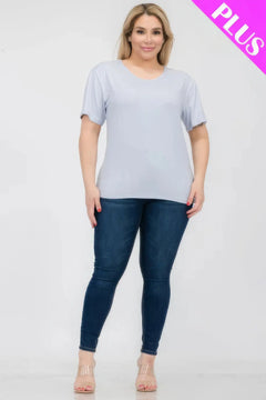 Plus Size Basic Short Sleeve T-shirt Bargain Buzz