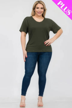 Plus Size Basic Short Sleeve T-shirt Bargain Buzz