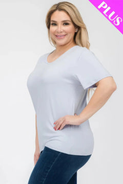 Plus Size Basic Short Sleeve T-shirt Bargain Buzz