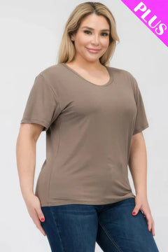 Plus Size Basic Short Sleeve T-shirt Bargain Buzz