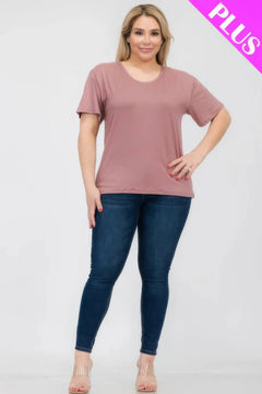 Plus Size Basic Short Sleeve T-shirt Bargain Buzz