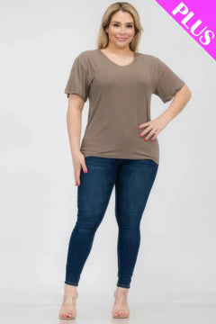 Plus Size Basic Short Sleeve T-shirt Bargain Buzz