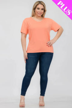 Plus Size Basic Short Sleeve T-shirt Bargain Buzz