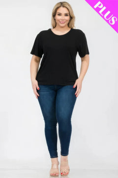 Plus Size Basic Short Sleeve T-shirt Bargain Buzz