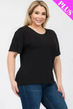 Plus Size Basic Short Sleeve T-shirt Bargain Buzz