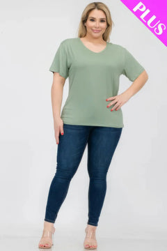 Plus Size Basic Short Sleeve T-shirt Bargain Buzz