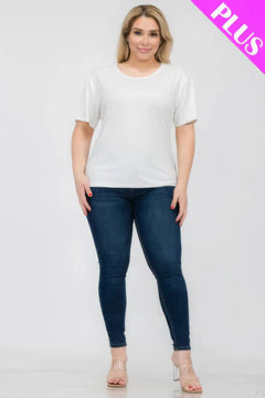 Plus Size Basic Short Sleeve T-shirt Bargain Buzz