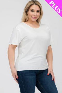 Plus Size Basic Short Sleeve T-shirt Bargain Buzz