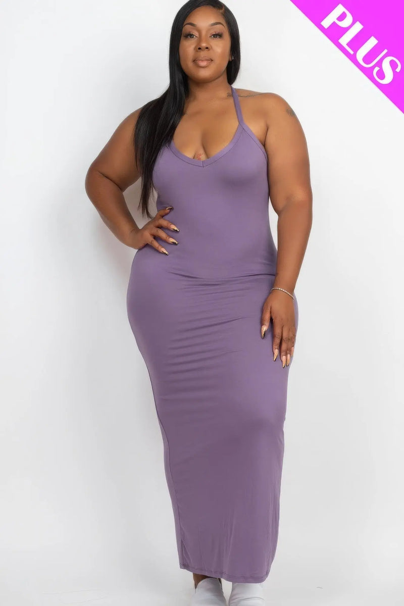 Plus Size Racer Back Maxi Dress ccwholesaleclothing