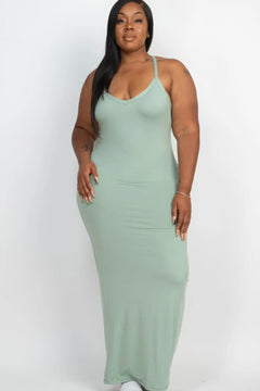 Plus Size Racer Back Maxi Dress ccwholesaleclothing