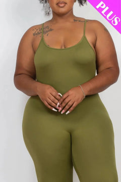 Plus Size Solid Bodycon Cami Jumpsuit ccwholesaleclothing