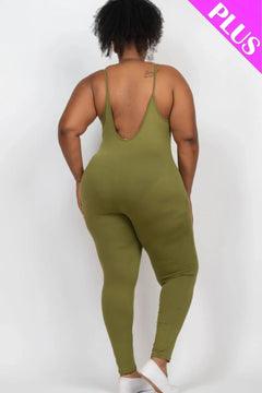 Plus Size Solid Bodycon Cami Jumpsuit ccwholesaleclothing