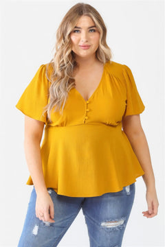 Plus Tie Detail Flare Top ccwholesaleclothing