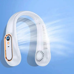 Portable Mini Bladeless Neck Fan - 3000mAh, USB Rechargeable with Digi