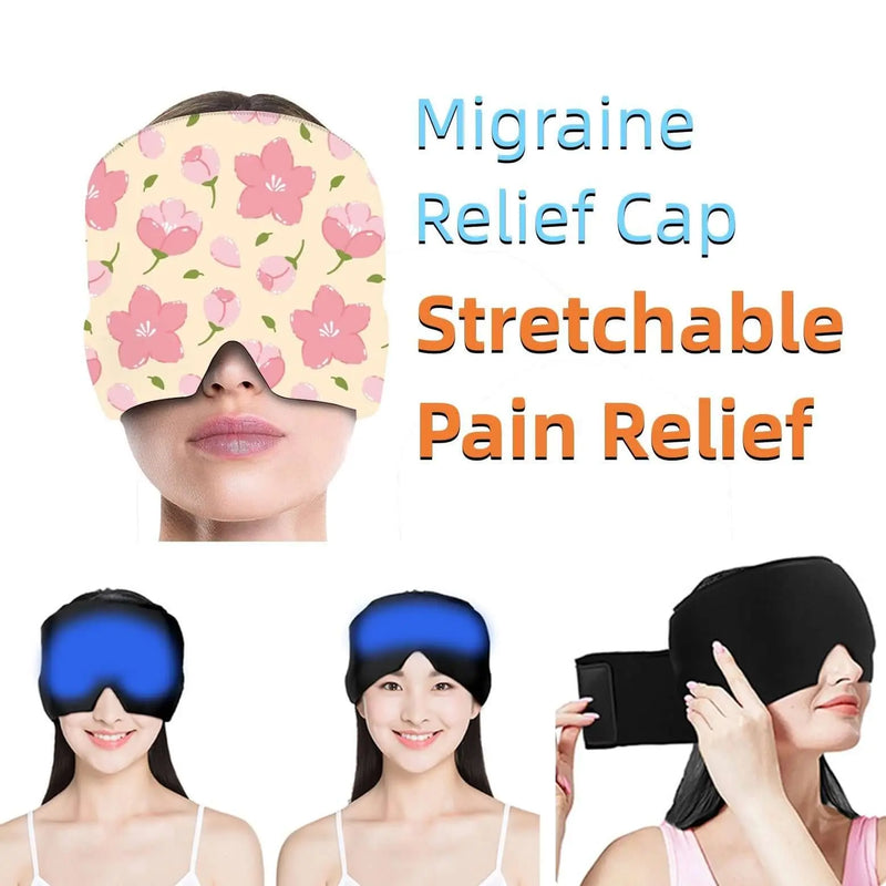 Printed Gel Ice Cap for Migraine Relief – Cold Therapy Head Wrap & Ice Pack Mask Bargain Buzz