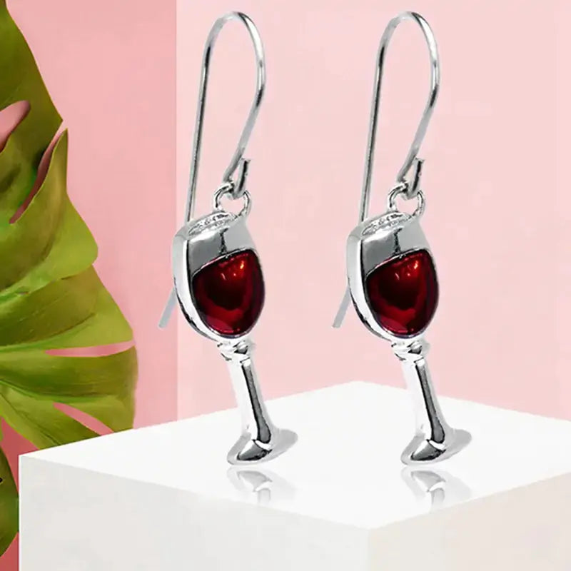 Red Wine Goblets Stud Earrings Bargain Buzz