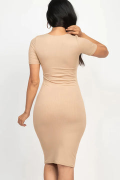 Ribbed Bodycon Midi Dress Bargain Buzz