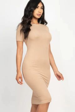 Ribbed Bodycon Midi Dress Bargain Buzz