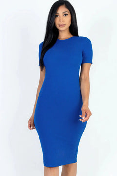 Ribbed Bodycon Midi Dress Bargain Buzz