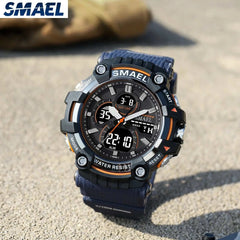 SMAEL 8079 Dual-Time Waterproof Watch - Durable, Multifunctional, 50m