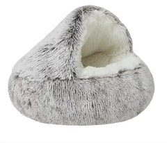 Semi-Closed Cat Bed with Universal Cover - Four Seasons Nest for Small Dogs and Pets Bargain Buzz