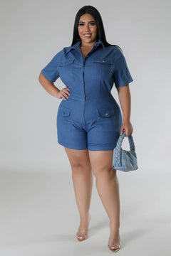 Semi-stretch Romper ccwholesaleclothing