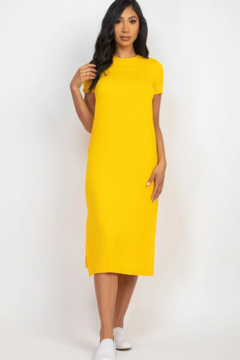 Side slit comfy midi dress Bargain Buzz